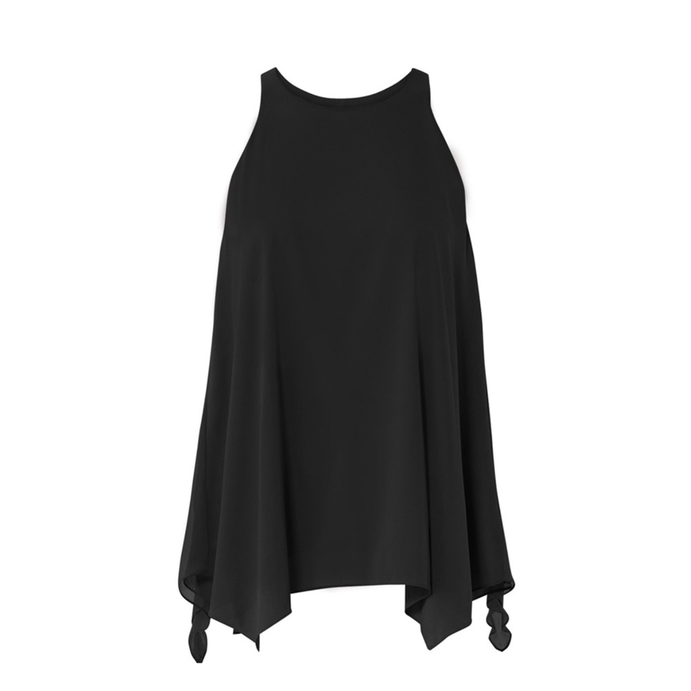 HALSTON • Black High Neck Cami Top